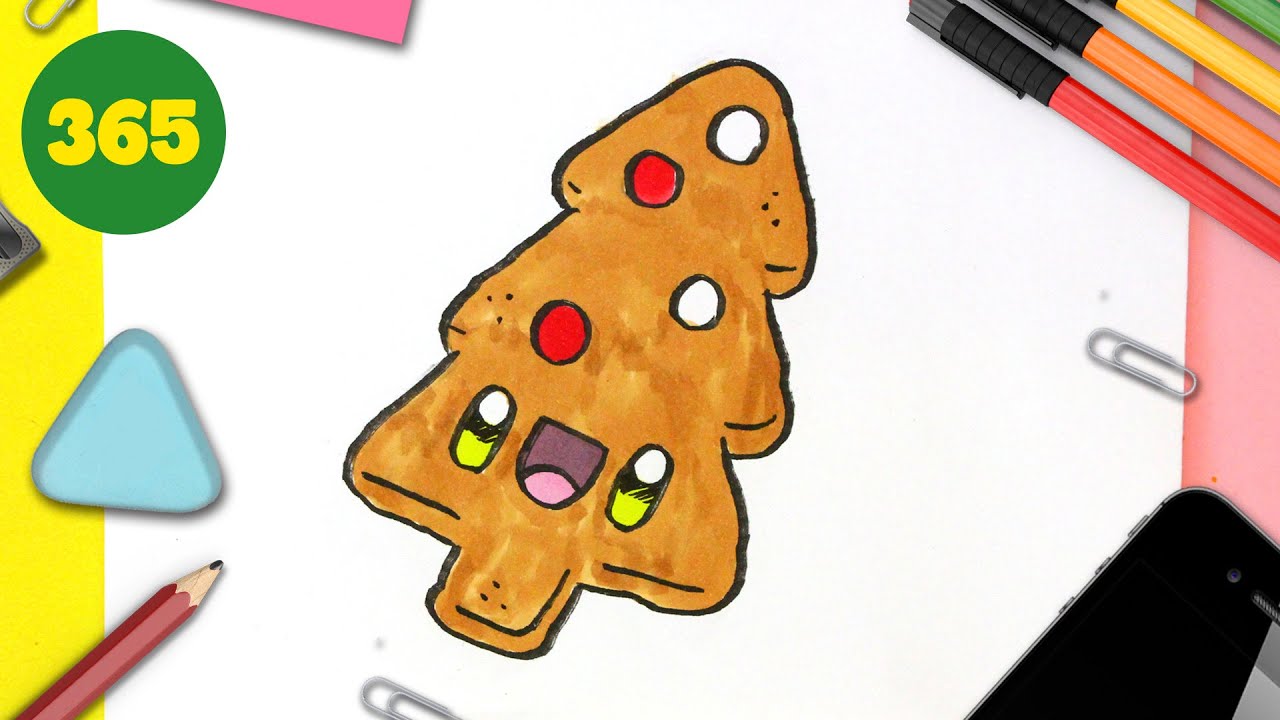 How to Draw a Cute cookie Step by Step – Kawaii Drawing Tutorial - YouTube
