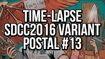 Time-lapse Photoshop Coloring: Postal #13 San Diego Comic-Con Variant Cover - how to color comics