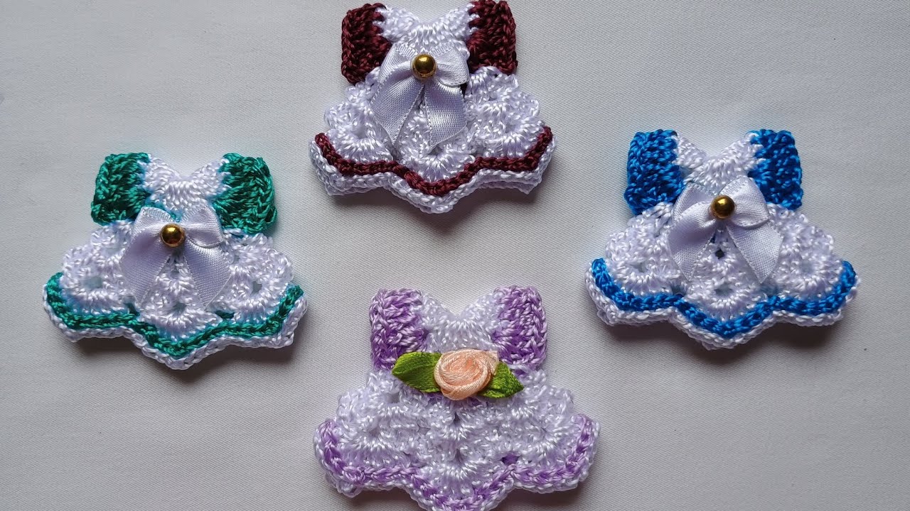 imã de geladeira de crochê vestidinho passo a passo