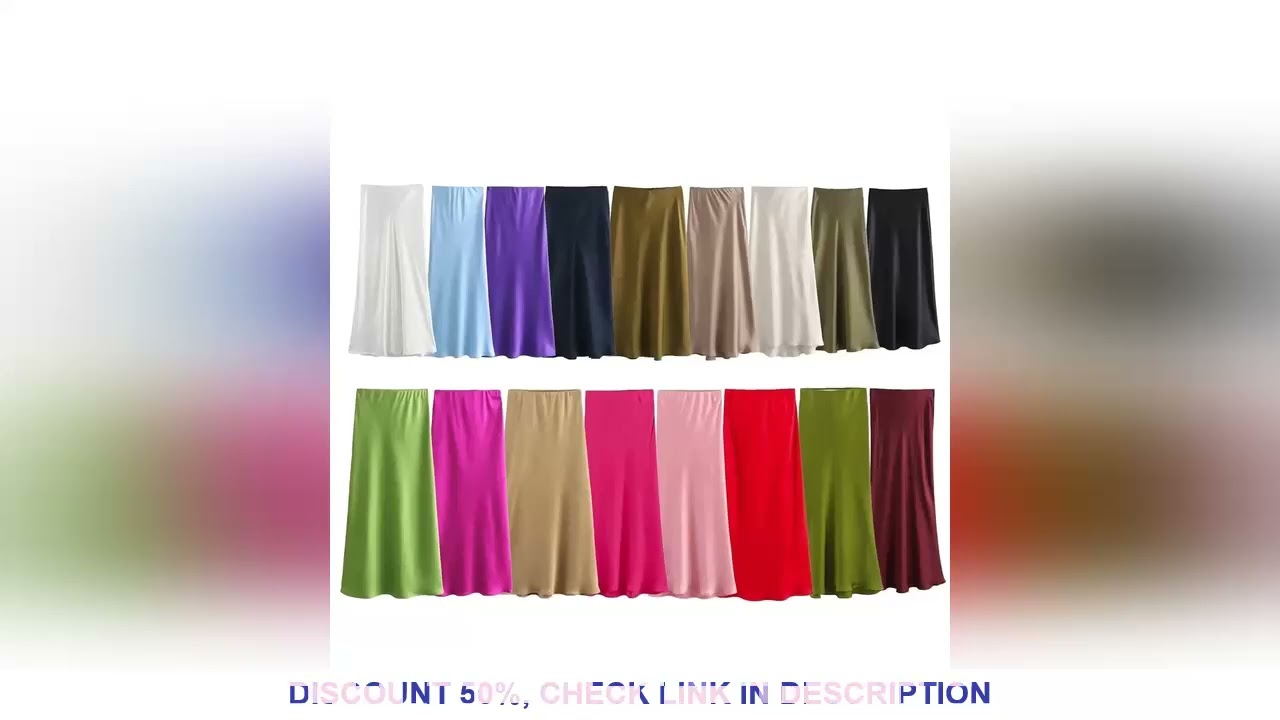2024 New Women's European And American Style Fashion Silk Satin Texture High Waist Skirt Street Styl