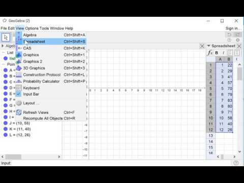 Regression on Geogebra
