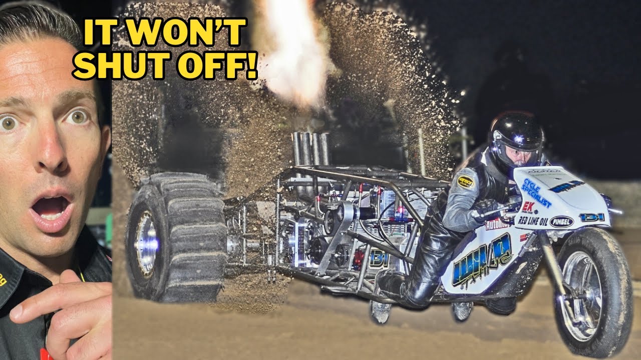 Гонки по грязи на мотоциклах Top Fuel пошли не по плану!