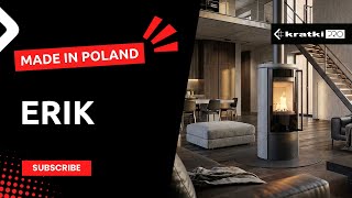 Piec Wolnostojący Kratki Erik Z Ozdobną Ceramiką Akumulacyjną Oraz Pokrywą Ceramiczną Multilingual