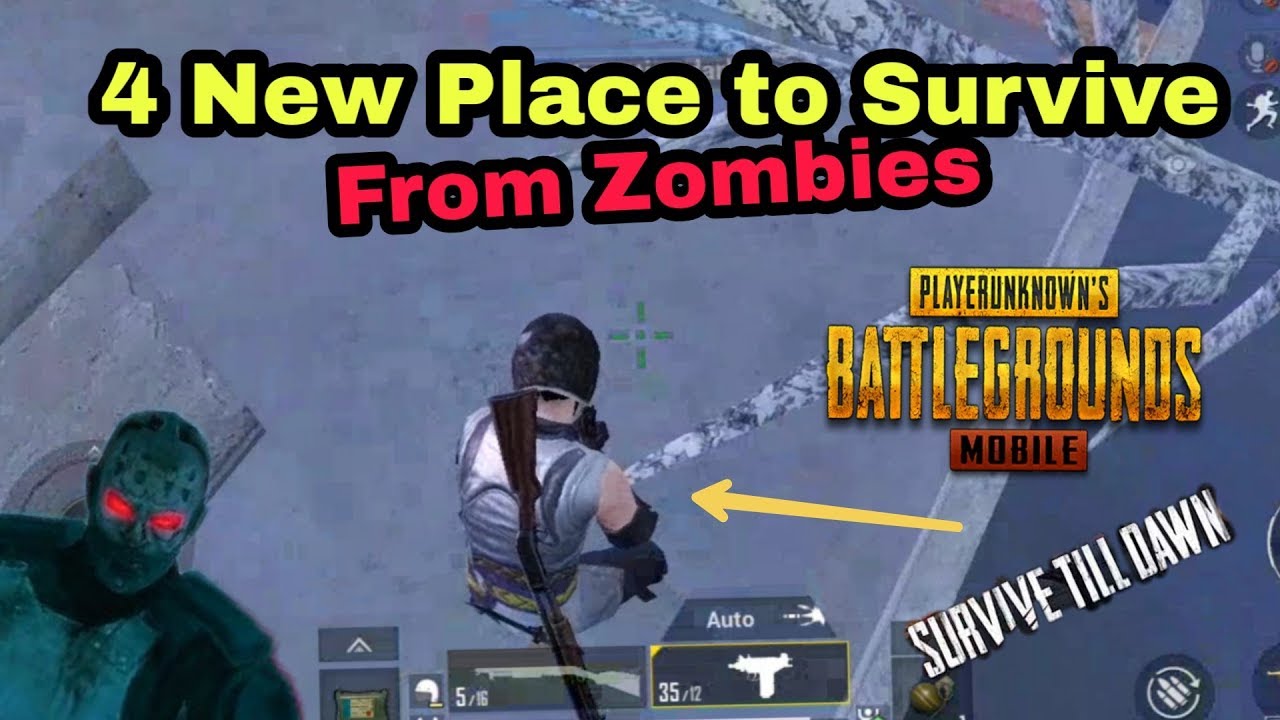 *NEW* 4 PLACES TO SURVIVE FROM ZOMBIES IN EVOGROUND DARKEST NIGHT MODE | Pubg Mobile Trick