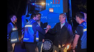 Rueda visita los profesionales medios materiales que Galicia envía a la zona afectada por la DANA