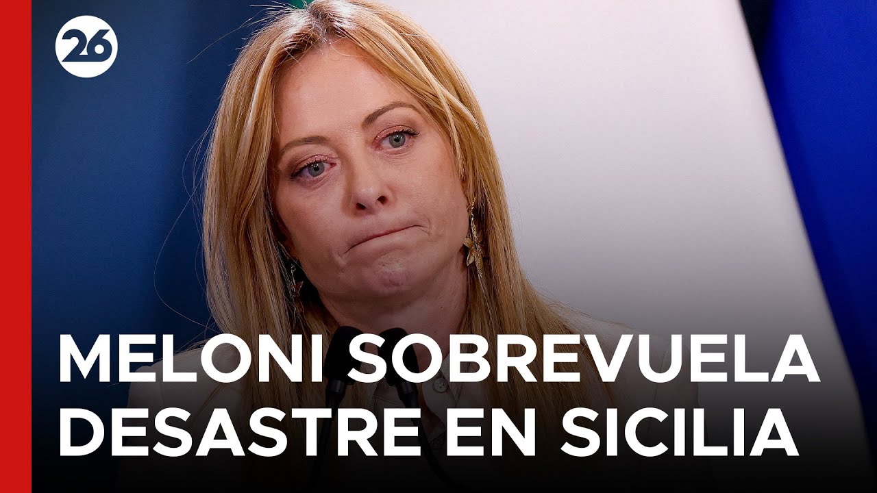 🇮🇹 MELONI SOBREVOLÓ SICILIA | La primera ministra visitó Niscemi para evaluar los daños del ciclón