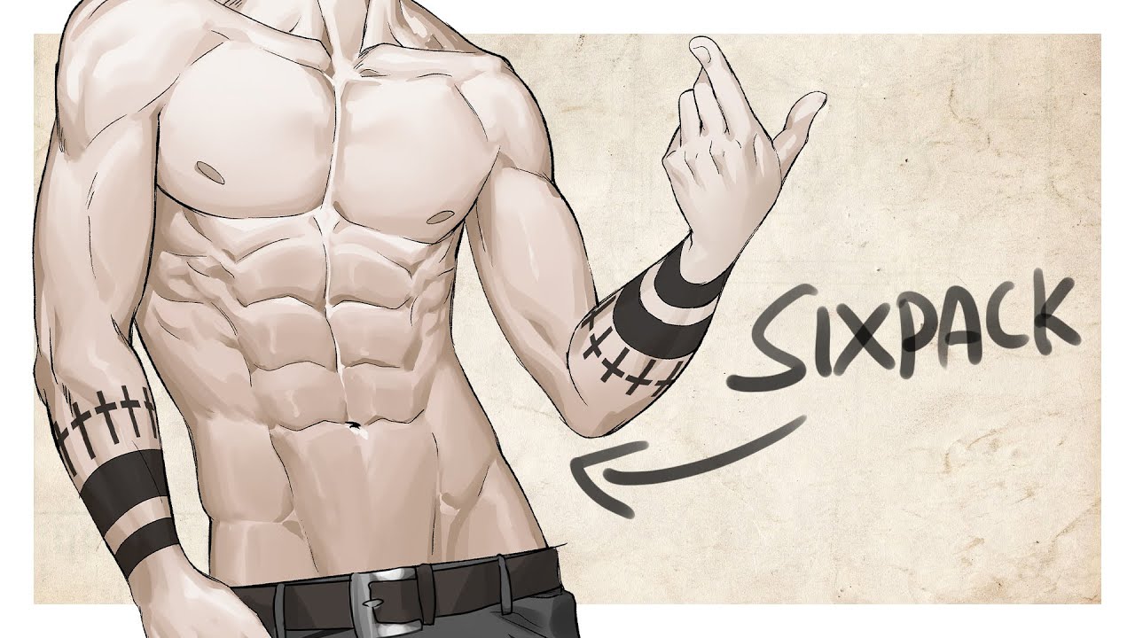 How to draw abs】Male Manga Body Tutorial - YouTube