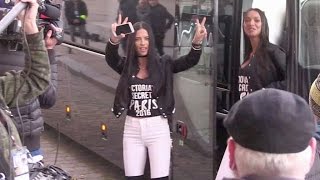 Adriana Lima and the Victoria s Secret Angels arriving at the Grand Palais in Paris