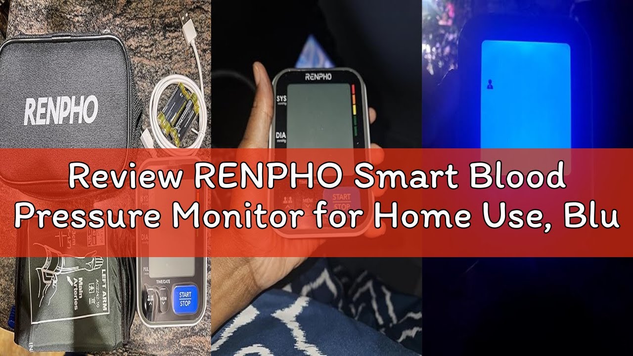 Review RENPHO Smart Blood Pressure Monitor for Home Use, Bluetooth BP Machine with Wide Range Cuff f