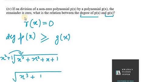 1.  If on division of a non zero polynomial px by a polynomial gx, || Class 10 NCERT Exemplar Ex2.2