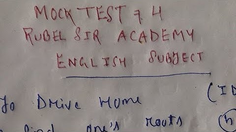 English subject mock test for Assam direct recruitment 2022/take your test now/ mock test No. 4