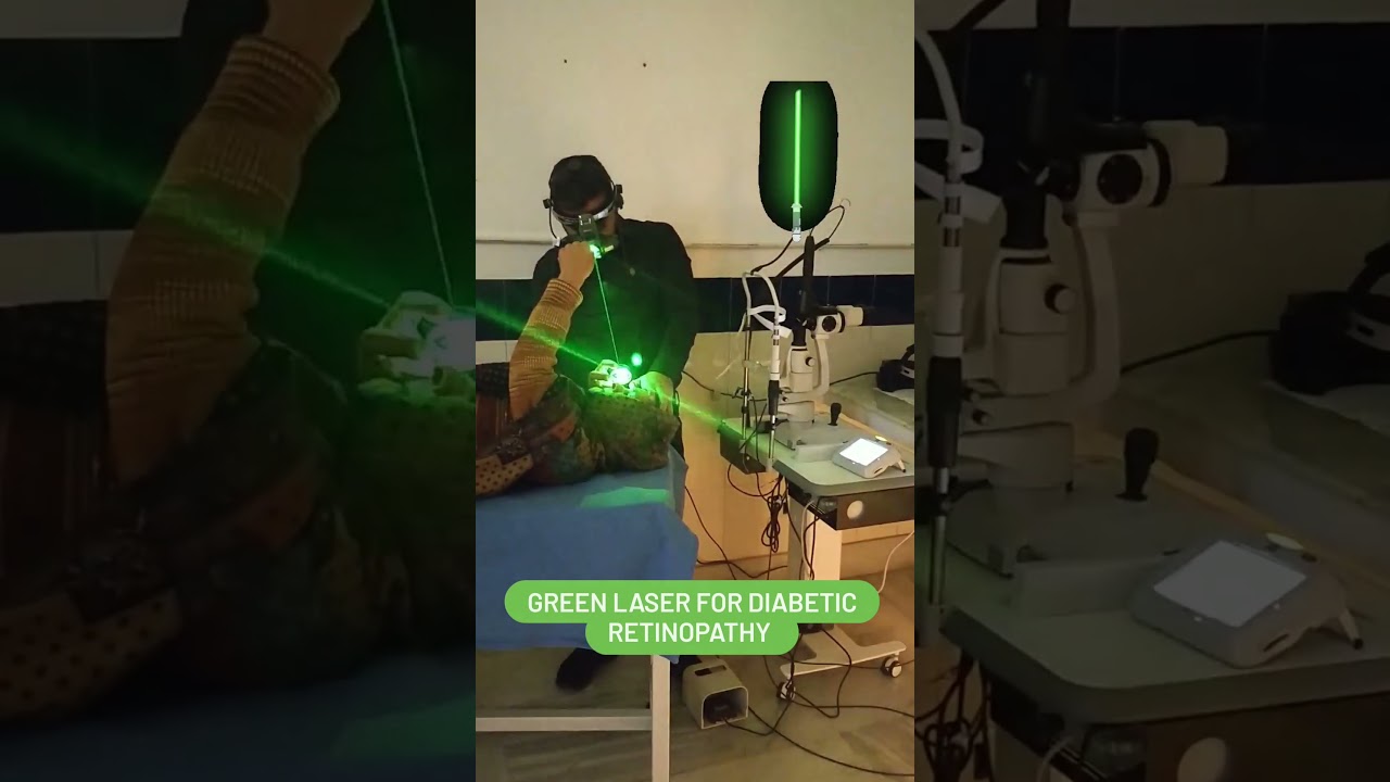 Diabetic retinopathy laser treatment.