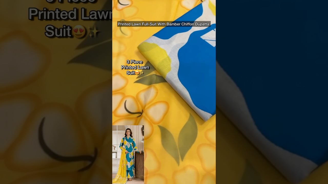 Printed Lawn Suit With Bamber Chiffon Dupatta