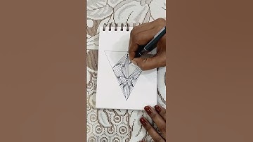 Easy Zentangle Pattern in Triangle Shape #optical #illusion#art #doodle #triangle #drawing #shorts
