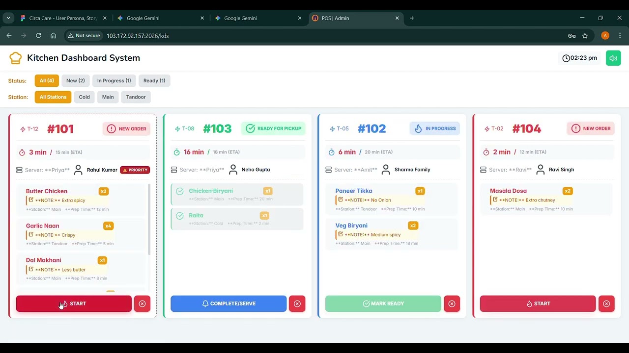 SMARTKART KITCHEN DISPLAYS PANEL  KDS VIDEO