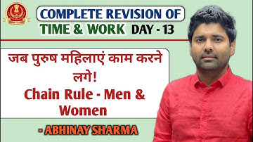 Basic of Chain Rule - Men ,Women & Chain Rule in Time & Work | Day - 13 | By Abhinay Sharma