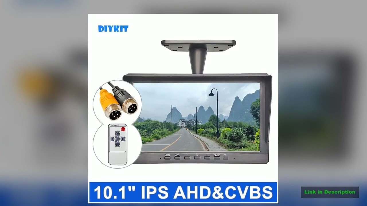 DIYKIT 101inch AHD CVBS IPS LCD HD Monitor Rear View Car Monitor Support 1080P AHD CVBS Car Camera
