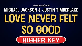 Video thumbnail of "Michael Jackson feat. Justin Timberlake - Love Never Felt So Good | Karaoke Higher Key"