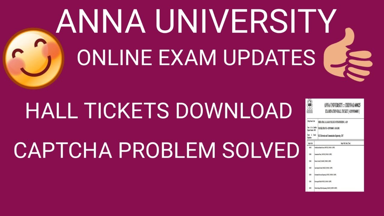 ANNA UNIVERSITY ONLINE EXAMS/HALL TICKETS ISSUES SOLVED/CAPTCHA PROBLEM