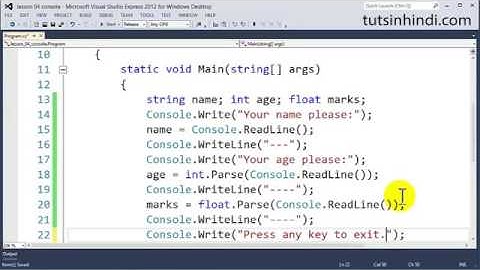 .net with c# in hindi urdu, lesson 04 console input output part 2