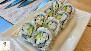 Simple Perfect California Roll With REAL Crab Meat | How To Make Sushi Series