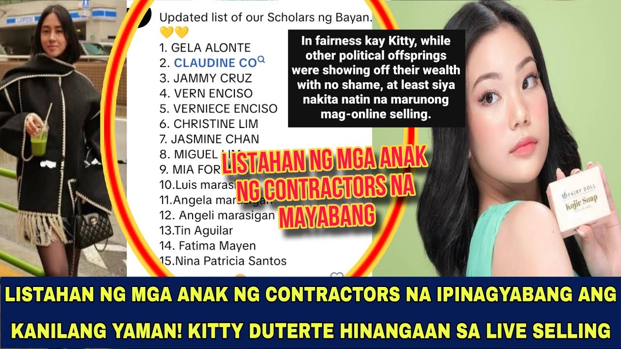 LISTAHAN NG MGA ANAK NG CONTRACTORS INILABAS! KITTY DUTERTE HINANGAAN SA LIVE SELLING