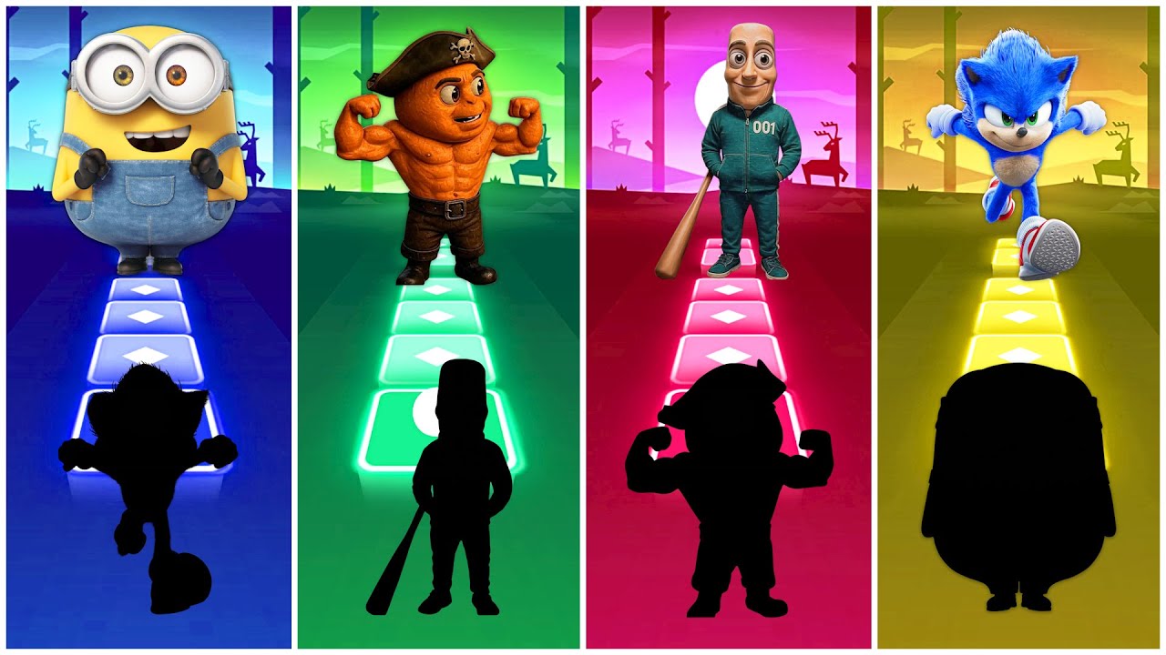 Minions 🆚 Pirate Brainrot 🆚 Squid Brainrot 🆚 Sonic | Tiles Hop EPIC BATTLE!