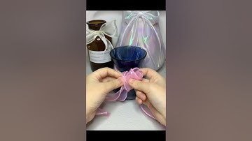 Vase decoration fish tail yarn ribbon bow DIY. #diy #ribbon #bow