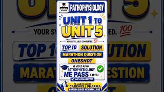 pathophysiology b pharm 2nd semester important questions #pathophysiology #carewellpharma