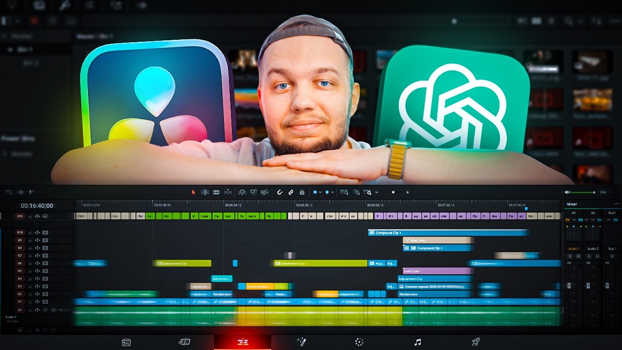 Монтаж не будет прежним! (Все ИИ функции DaVinci Resolve)