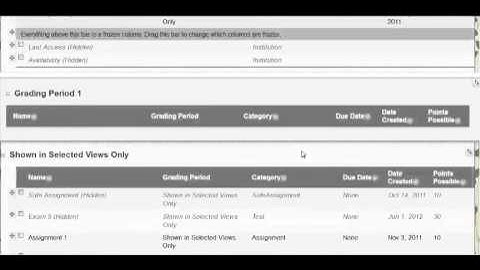 Blackboard 9.1.13: Reorder Grade Center Columns with Column Organization