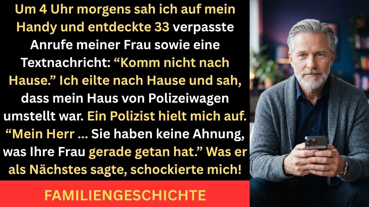 Meine Frau rief 33 Mal an – dann sah ich unser Haus voller Polizeiwagen. Der Grund war unfassbar…