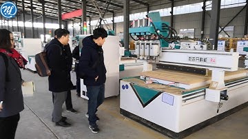 CNC router with four process for wood processing