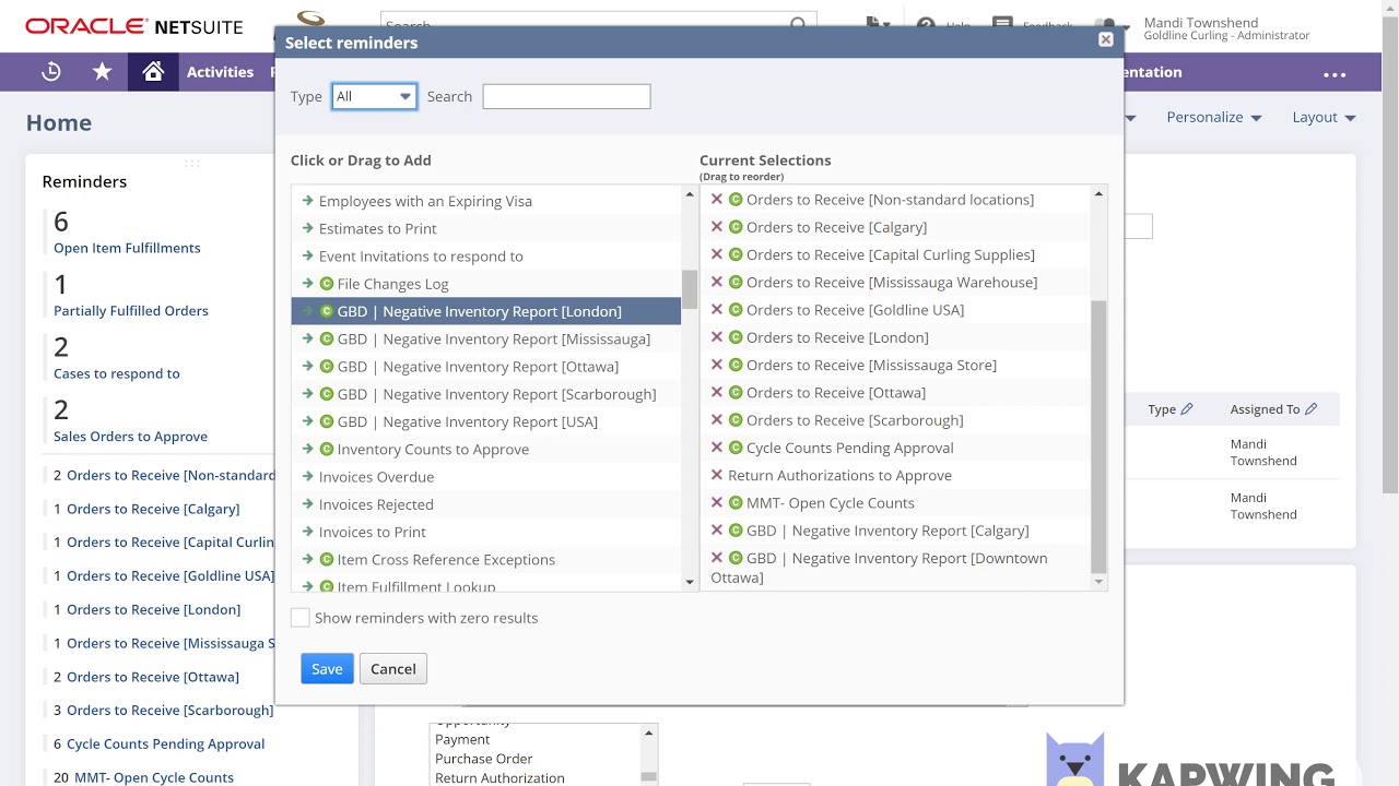 NETSUITE: Adding To your Reminders Portlet - YouTube