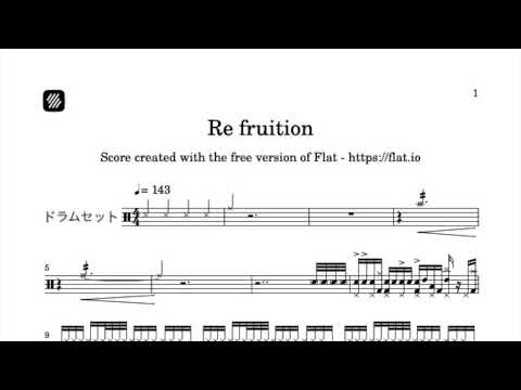re fruition feat:やなぎなぎ（DEZOLVE）short.ver drum譜