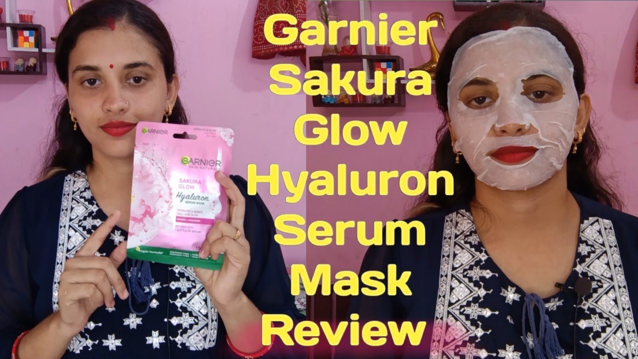 Garnier Hyaluron Serum Mask For Instant Glow| Garnier Sakura White Serum Mask|Review& Demo/Sakura