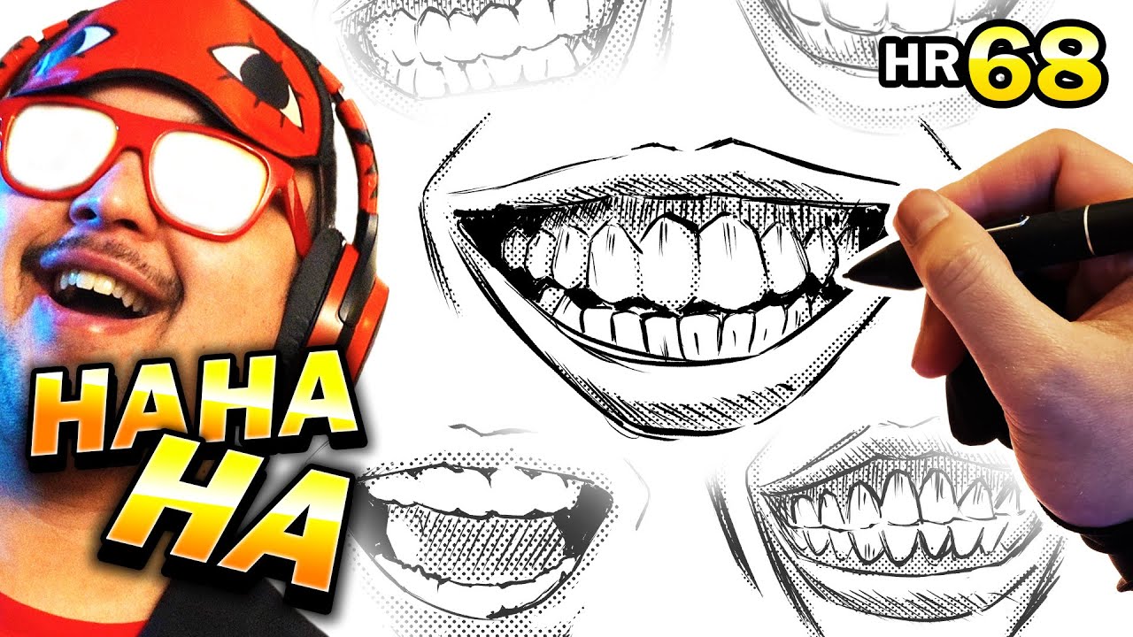 Drawing Mouth: Evil Smile for 1 Hour Manga Challenge! #68 | 