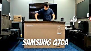 Samsung Q70A QLED Unboxing, Setup with TV and 4K HDR Demos