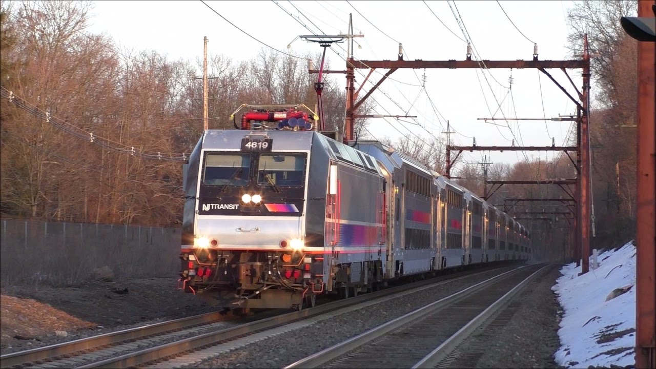 NJ Transit HD 60fps Morristown Line Evening Rush Hour Action Convent