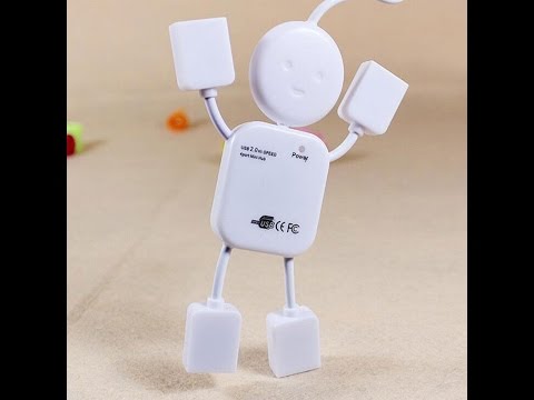 ამანათი ამერიკიდან / Mini 4 Port Hub High Speed USB 2.0 Humanoid Splitter Cable For Laptop PC