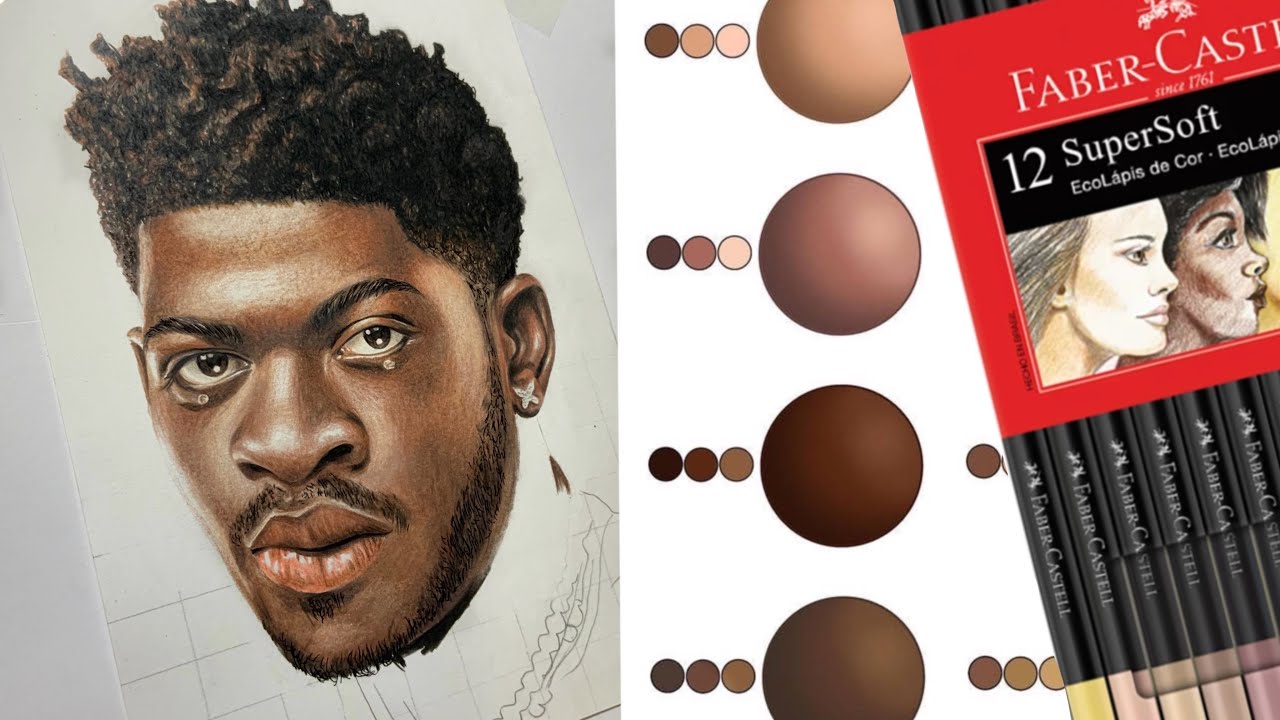 Testando os lápis Tons de pele Supersoft da Faber-Castell
