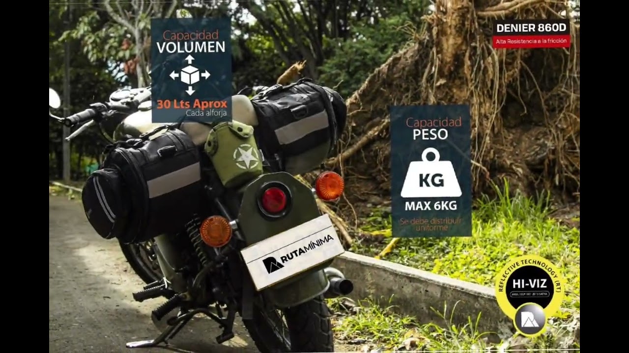 Alforjas para motocicleta Ruta Mínima ecoD +