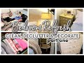 SUMMER BEDROOM MAKEOVER / PART 1 / DIY PAINTING MY NIGHTSTANDS / CLEAN, DECLUTTER &amp; DECORATE WITH ME