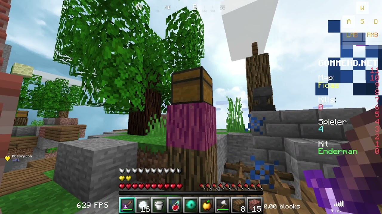 Eine Runde Skywars (gewonnen) + Obi-Trap