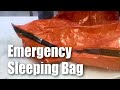 Emergency survival mylar sleeping bag winter test