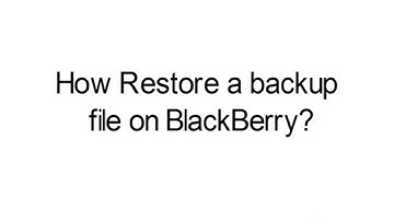 How to restore data to the BlackBerry 10 smartphone using BlackBerry Link