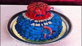 كيك ديزاين سبيدرمان خطوة بخطوة للمبتدئات / how to make a spiderman cake step by step