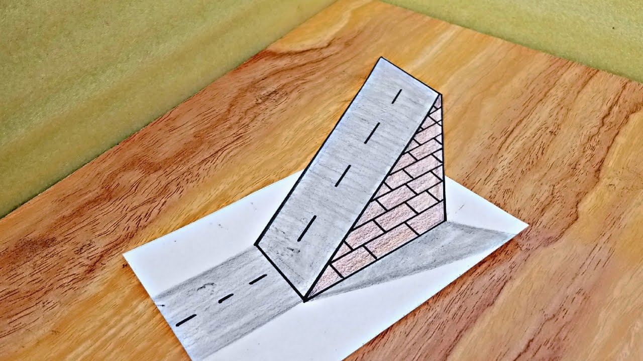3D Drawing ramp optical illusion on paper Easy \\ beyond 2d easy drawing Qadir Art 3D🍁