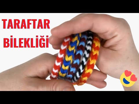 İki Renk Kolay Taraftar Bilekliği Yapımı / Örgü Bileklik Modelleri / Friendship Bracelets