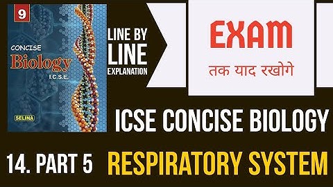 ch 14 part (5)- respiratory system icse class 9 concise biology chapter 14, SELINA BIOLOGY CLASS 9